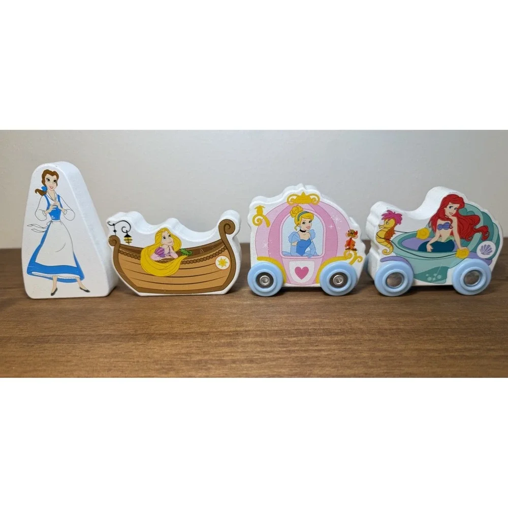 Melissa & Doug Disney Princess Wooden Figures Cinderella Ariel Belle Set